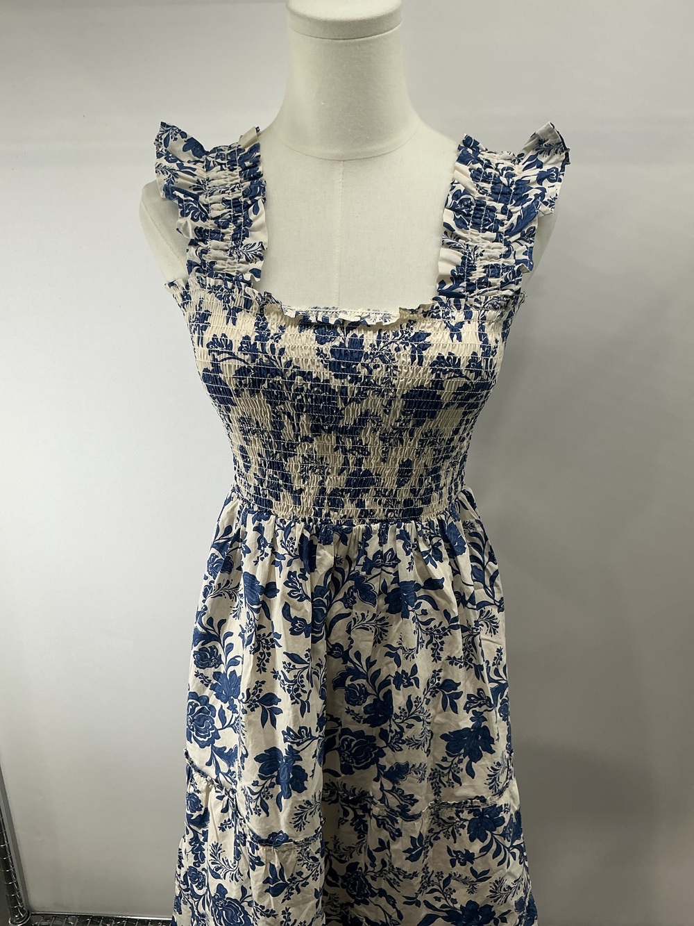 100% Organic Cotton Poplin Smocked Midi Dress